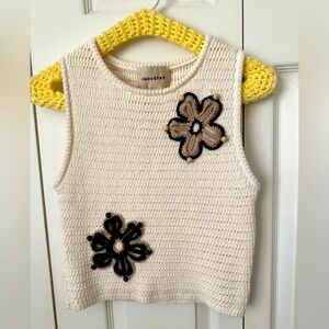 Cropped stretch knit top